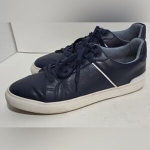 STEVE MADDEN P-BOLLIE NAVY BLUE LEATHER SHOES